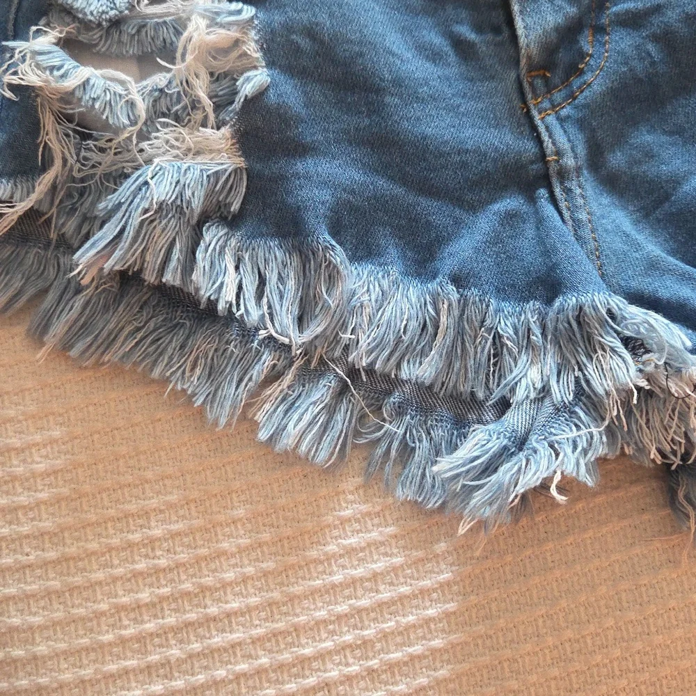 Fashion Nova Light Blue Denim Distressed Jeans - Picture 5 of 7